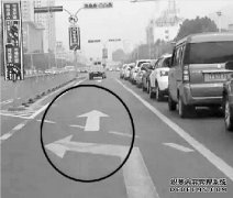 济南最牛道路标线：“左走罚款，右走也