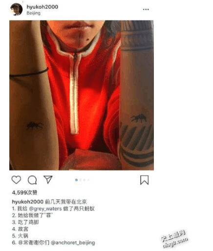 窦靖童纹身含义是什么,母亲王菲不管的吗?
