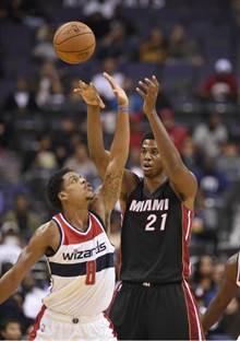 nba三巨头解体首战 热火焚烧巫师