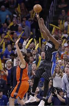 NBA》魔术客场击退雷霆 伊巴卡绝杀老东家