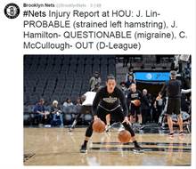 NBA》篮网队：林书豪明可能復出 战火箭